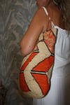 Natural Geometric Pattern Large Shoulder Bag