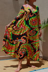 Neon Colours Long Sleeve Crepe Maxi Dress