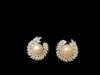 Pearl, Sterling Silver and Baugette Stone Earrings