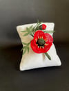 Poppy Flower Brooch Gift for Her