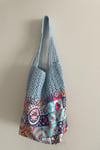 Sky Blue Handmade Knitted  Cotton Bag