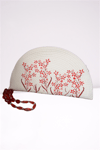 Tiny Red Flowers Handpainted Clutch 