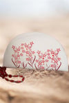 Tiny Red Flowers Handpainted Clutch 