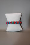 Turquoise and Orange Handmade Murano Bracelet