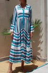 Women Cotton V Neck Dress