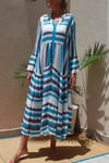 Women Cotton V Neck Dress