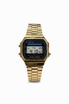 Gold Retro Dijital Metal Kordon Unisex Kol Saati