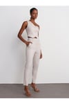 71529 Slim Fit Yüksek Bel Pantolon-Taş