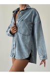 M28-5669 Kadın Oversize Ceket Gömlek
