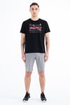Siyah Yazı Baskılı O Yaka Standart Kalıp Erkek T-shirt - 88201