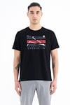 Siyah Yazı Baskılı O Yaka Standart Kalıp Erkek T-shirt - 88201