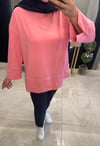 Basic Sweatshirt Pembe