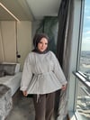 Çizgili Sweatshirt Kahverengi