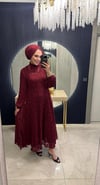 Dantel Elbise Bordo