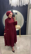 Dantel Elbise Bordo