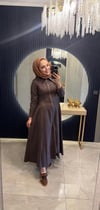 Denim Elbise Kahverengi