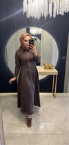 Denim Elbise Kahverengi