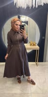Denim Elbise Kahverengi