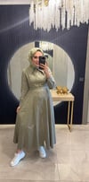 Denim Elbise Yeşil