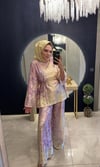 Desenli Saten Takım Sarı