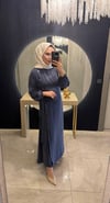 Düğmeli İpek Cupra Lacivert