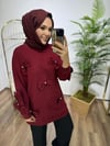 Fiyonklu Sweatshirt Bordo