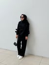 Fiyonklu Sweatshirt Siyah