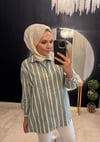 Ham Keten Ceket Yeşil