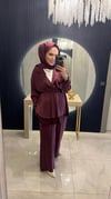 İpek Ceketli Takım Mürdüm