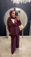 İpek Ceketli Takım Mürdüm
