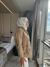 İşlemeli Kot Ceket Camel