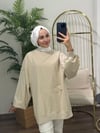 İşlemeli Sweatshirt Bej