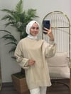 İşlemeli Sweatshirt Bej