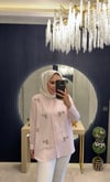 Keten Çizgili Gömlek Pembe
