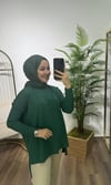Kol Ribanalı Triko Tunik Yeşil