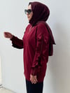 Kolu Volanlı Sweatshirt Bordo