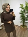 Merserize Triko Tunik Kahverengi