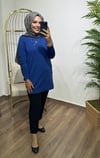 Merserize Triko Tunik Saks Mavi