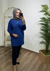 Merserize Triko Tunik Saks Mavi