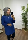 Merserize Triko Tunik Saks Mavi