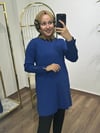 Merserize Triko Tunik Saks Mavi