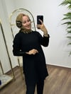 Merserize Triko Tunik Siyah