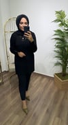 Merserize Triko Tunik Siyah