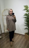 Merserize Triko Tunik Toprak Renk