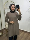 Merserize Triko Tunik Toprak Renk