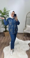 Müsemma Taş İşlemeli Kot Takım
