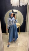 Pullu Dantel Takım Mavi