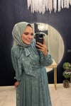 Şifonlu Etekli Takım Mint Yeşili