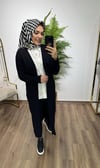 Siyah Merserize Tam Boy Hırka