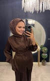 Yazlık Saten Takım Kahverengi